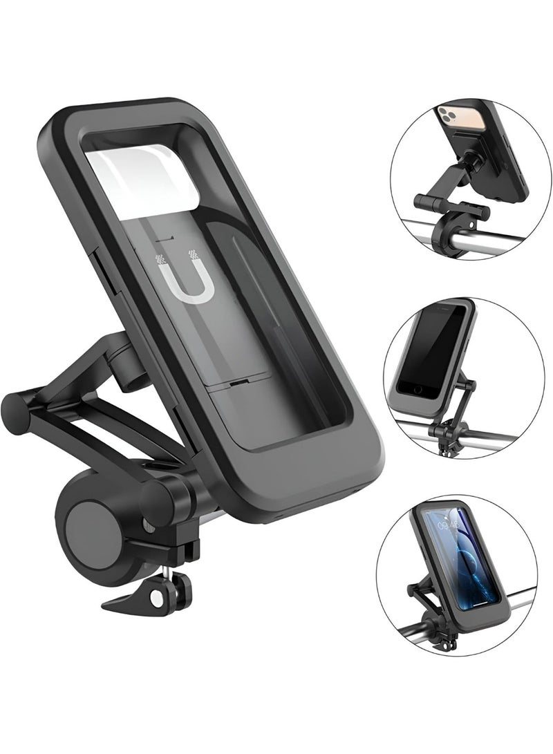 Cycling Phone Case - Waterproof Bicycle Mount with Auto-Telescopic Adjustment and 360° Rotation, Perfect for Smartphones and Navigation During Outdoor Rides - Image 1